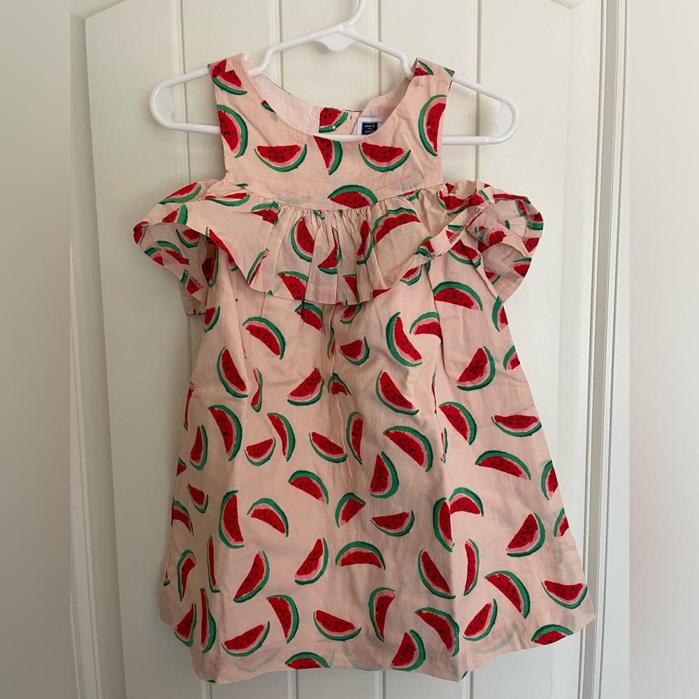 Janie & Jack Toddler Watermelon “Cold Shoulder” Dress